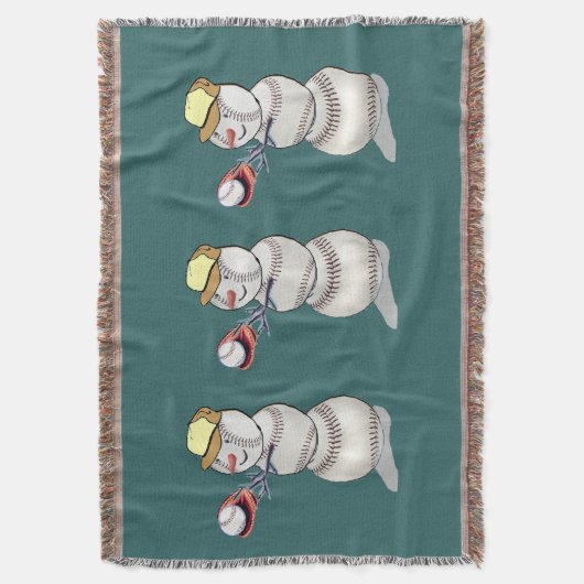 Baseball Snowman Decke (Vorderseite Vertikal)