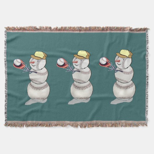 Baseball Snowman Decke (Vorderseite)