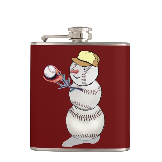 Baseball Snowman Flachmann (Vorderseite)