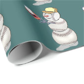 Baseball Snowman Geschenkpapier (Rolleneckpunkt)