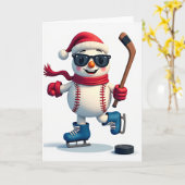 Baseball Snowman Greeting Card Karte (Gelbe Blume)