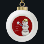 Baseball Snowman Keramik Kugel-Ornament<br><div class="desc">Was für eine Süsse dieser bezaubernde Schneemann ist... ...  ein großartiges Ornament,  um den Weihnachtsbaum für jeden Sportler zu schmücken.</div>