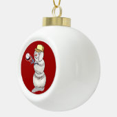 Baseball Snowman Keramik Kugel-Ornament (Rechts)