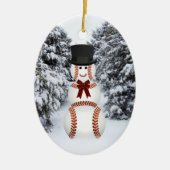 Baseball Snowman Keramikornament (Vorne)