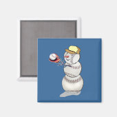 Baseball Snowman Magnet (Vorderseite/Rückseite)