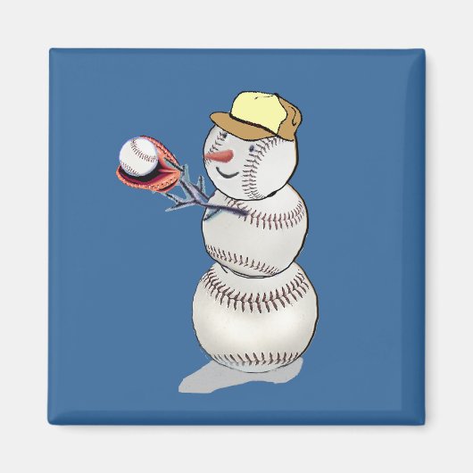 Baseball Snowman Magnet (Vorne)