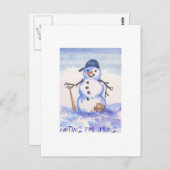 Baseball Snowman Postkarte (Vorne/Hinten)