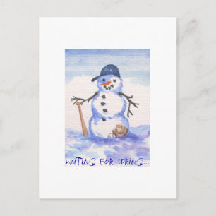 Baseball Snowman Postkarte