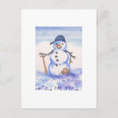 Baseball Snowman Postkarte (Vorderseite)