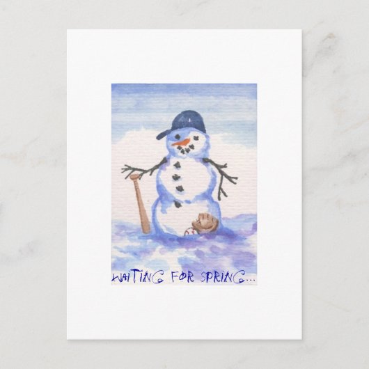 Baseball Snowman Postkarte (Vorderseite)