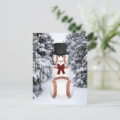 Baseball Snowman Postkarte (Stehend Vorderseite)