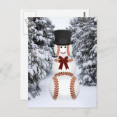 Baseball Snowman Postkarte (Vorne/Hinten)