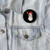 Baseball Snowman Snow Christmas Xmas Men Women Button (Beispiel)