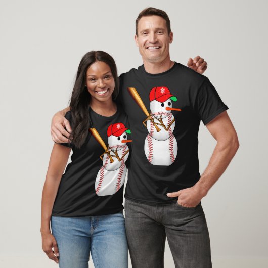 Baseball Snowman Snow Christmas Xmas Men Women T-Shirt (Unisex)