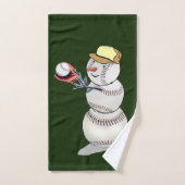 Baseball Snowman Weihnachten Badhandtuch Set (Handtuch)
