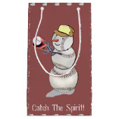 Baseball Snowman Weihnachten Kleine Geschenktüte (Vorderseite)