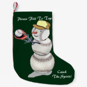 Baseball Snowman Weihnachten Kleiner Weihnachtsstrumpf (Vorderseite)
