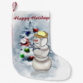 Baseball Snowman Weihnachten Kleiner Weihnachtsstrumpf