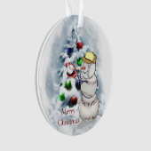 Baseball Snowman Weihnachten Ornament (Vorderseite)
