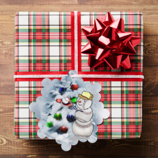 Baseball Snowman Weihnachten Ornament Karte