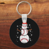 Baseball Snowman Weihnachten Weihnachten Sportboar Schlüsselanhänger (Vorderseite)