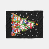 Baseball Snowman Weihnachtsbaum Pitchers Catchers Fleecedecke (Vorderseite (Horizontal))