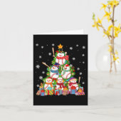 Baseball Snowman Weihnachtsbaum Pitchers Catchers Karte (Gelbe Blume)