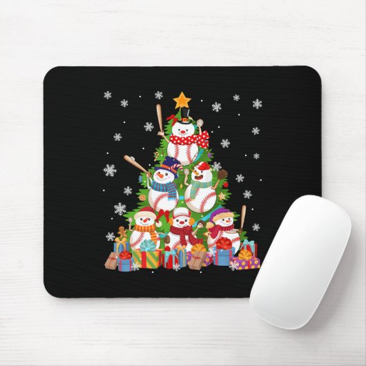 Baseball Snowman Weihnachtsbaum Pitchers Catchers Mousepad (Mit Mouse)