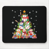 Baseball Snowman Weihnachtsbaum Pitchers Catchers Mousepad (Vorne)