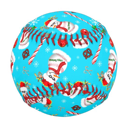 Baseball Snowman Weihnachtsfeier Muster (Rückseite)