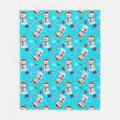 Baseball Snowman Weihnachtsfeier Muster Fleecedecke (Vorderseite)