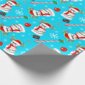 Baseball Snowman Weihnachtsfeier Muster Geschenkpapier (Ecke)