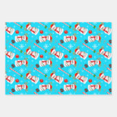 Baseball Snowman Weihnachtsfeier Muster Geschenkpapier Set (Vorderseite)