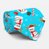 Baseball Snowman Weihnachtsfeier Muster Krawatte (Gerollt)