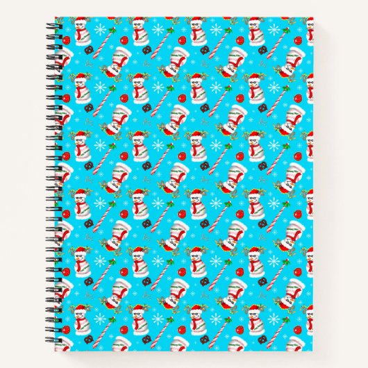 Baseball Snowman Weihnachtsfeier Muster Notizblock (Vorderseite)