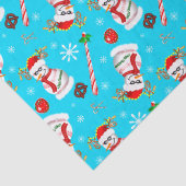 Baseball Snowman Weihnachtsfeier Muster Seidenpapier (Detail)