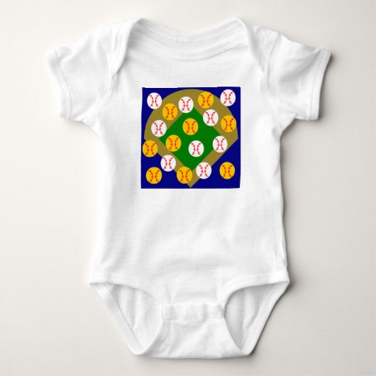 Baseball/Softball Baby Strampler (Vorderseite)