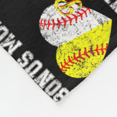 Baseball Softball Ball Herz Bonus Mama Mutter Fleecedecke (Ecke)