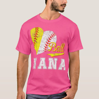 Baseball Softball Ball Herz Nana Mütter Tag T-Shirt