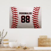 Baseball Softball Benutzerdefinierter Name und Num Poster (Küche)