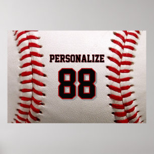 Baseball Softball Benutzerdefinierter Name und Num Poster