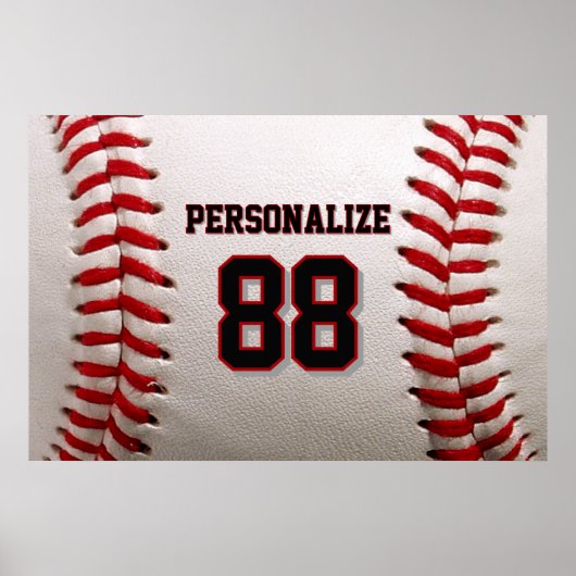 Baseball Softball Benutzerdefinierter Name und Num Poster (Vorne)