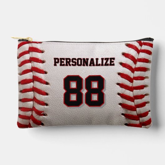 Baseball Softball Benutzerdefinierter Name und Num Zubehörtasche (Vorderseite)