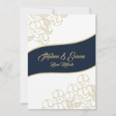 Baseball Softball Bnai Mitzvah Gold und Blau Einladung (Rückseite)