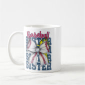 Baseball Softball Bow, Coquette Baseball Mama Mama Kaffeetasse (Links)