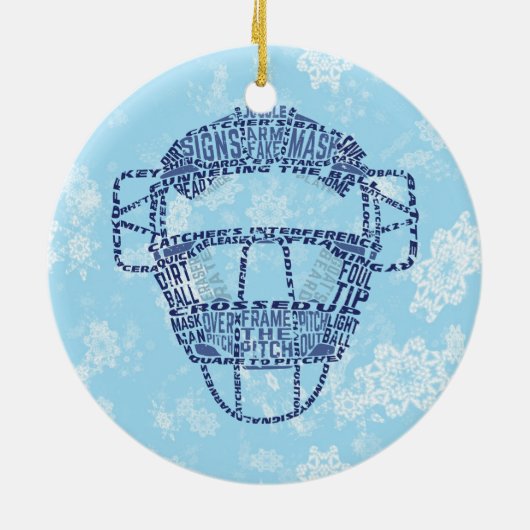 Baseball Softball Catcher's Mask Ornament (Hinten)