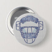 Baseball Softball Catchers Maske Calligram Abzeich Button (Vorne & Hinten)