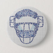 Baseball Softball Catchers Maske Calligram Abzeich Button (Vorderseite)