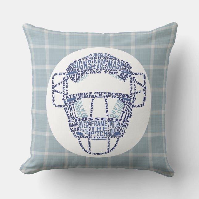 Baseball Softball Catchers Maske Calligram Pillow Kissen (Vorderseite)
