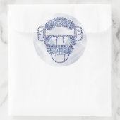 Baseball Softball Catchers Maske Calligram Runder Aufkleber (Tasche)
